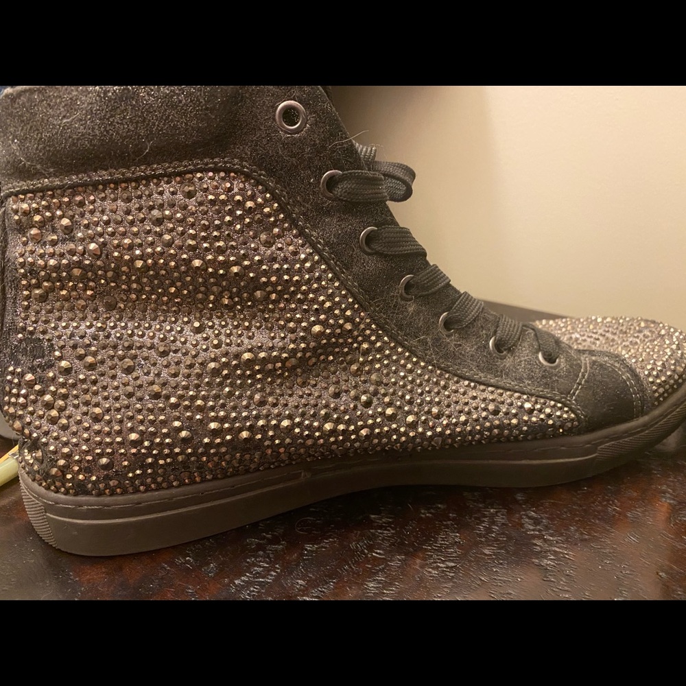 Size 12 Steve Madden rhinestone high top sneakers